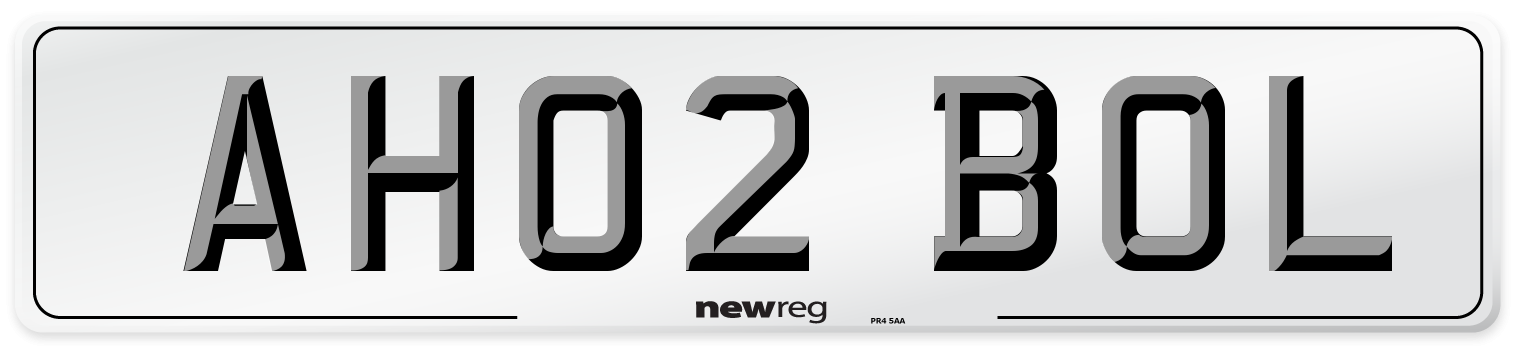 AH02 BOL Number Plate from New Reg